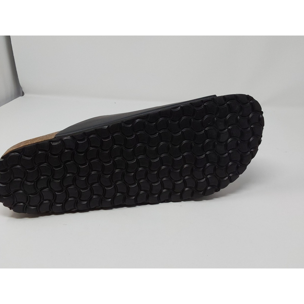 SUFU Black Nappa Leather Double Strap Sandals Men's Size 13 Cork Footbed NIB - Picture 8 of 16